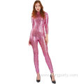 Women's Metallic Cat Suit Sexy Jumpsuit